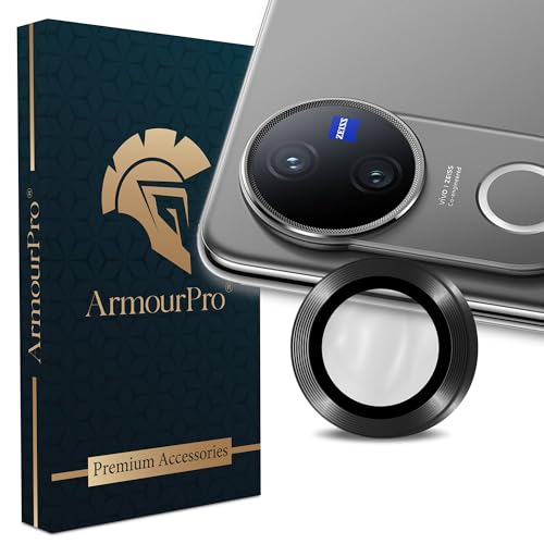 Image of ArmourPro Camera Lens Protector for Vivo V50 (6.77 Inches) Tough HD Individual Aluminum Alloy Rings 9H Camera Cover, Scratch-Resistant,Camera Lens Protection| Black, 1 Pack