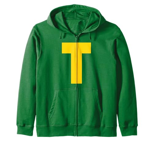 Letter T Chipmunk Group Matching Halloween Costume Cosplay Zip Hoodie