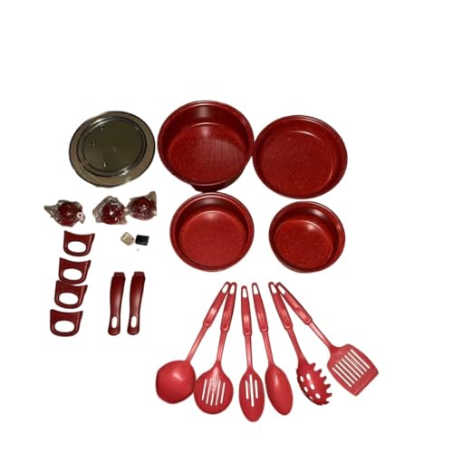 HeartTrend フライパンセット 取り外し可能なフライパンセット IH調理器対応 13点セット ノンスティックフライパン お手入れ簡単 取り付け不要ですぐに使える 透明ガラス蓋で中身が見える 各種ヘラとスプーン付き パン、スープ、揚げ物などに最適 (