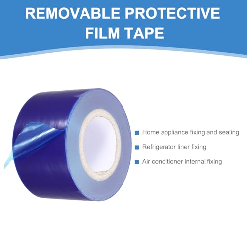 Image of PATIKIL Removable Protective Film Tape, 3.5 Inch x 656 ft PE Surface Protective Scratch Film Tape Roll for Furniture Electrical Appliances Plastic Hardware Medium Stickiness, Blue