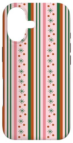Retro Christmas Stripes Festive Pink Holiday Pattern X}zP[X iPhone 17 p