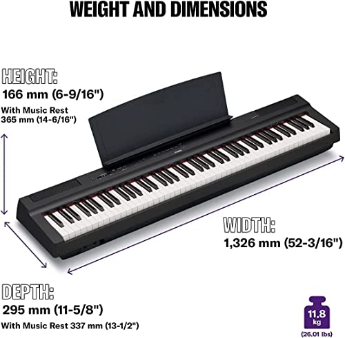 Yamaha P-125a piano numérique avec 88 touches – Compact, transportable et élégant – Compatible avec l’application Smart Pianist – Noir - Les Beatles, Paul McCartney, John Lennon, RIngo Starr, George Harrison Yamaha P-125a piano numérique avec 88 touches – Compact, transportable et élégant – Compatible avec l'application Smart Pianist – Noir – Image 5