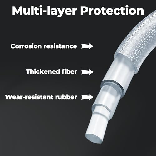 Image of MAKABEE Brake Bleeder Hose with One-Way Check Valve - Universal Brake Fluid Bleeding Kit for Car Motorcycle Clutch System, Anti-Backflow Soft Tube with Screw Caps & Spring Clamps
