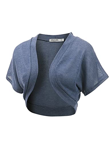 Image of Lock and Love Women's Versatile Open Front Lightweight Short Sleeve Bolero Shrug