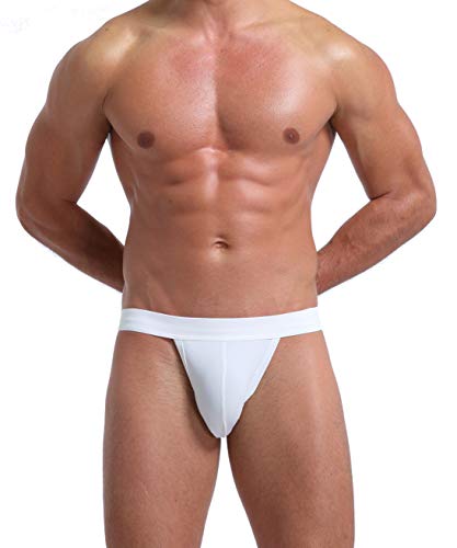 FULLSCHARM Klassische Herren-Unterhose aus atmungsaktivem Netzstoff, ideal für sportliche Unterstützung. - Weiß - Small Cover