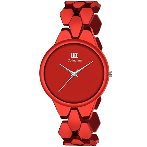 Image of IIK COLLECTION Watch for Women Round Dial |Analogue Quartz Movemnet Ladies Watch|Long Battery Life|Stainless Steel Adjustable Bracelet Chain Strap|Fancy Clasp Safety Watch for Woman