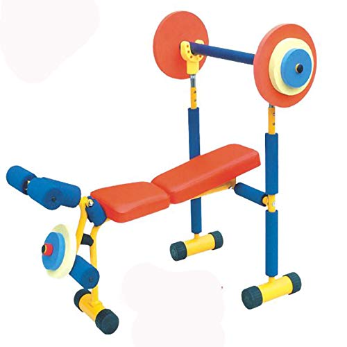 DIDIAN Kids Weight Bench Set,Weight Bench with Barbell,Multi-Functional Bench,Adjustable Ab Sit Up Bench,Bench Press,Children Exercise Equipment