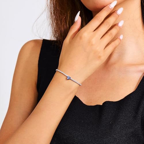 Allencoco Sapphire Tennis Bracelets For Women thumb #3