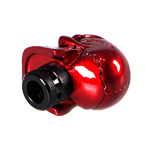 Yiuiy Universal Skull Head Gear Shift Knobs,Devil Skeleton Shape With Big Tooth Shifter Knob Compatible With Manual Automatic Car Red #TOP3