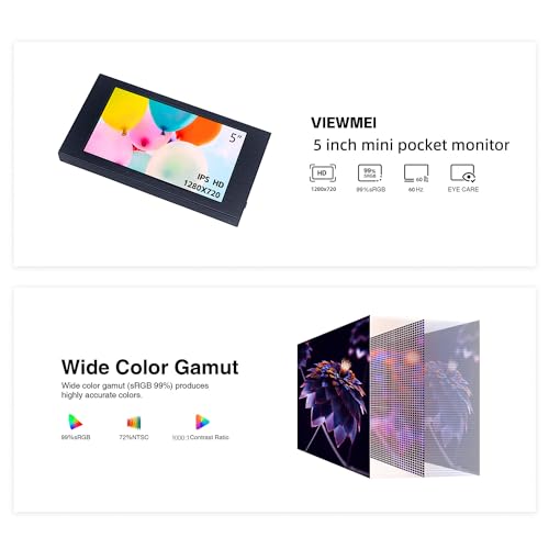 Viewmei 5 Inch Ips Small Hdmi Monitor 1280 * 720 Mini Lcd Screen Portable Display Monitor thumb #5