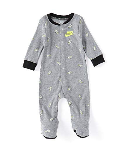 Nike Infant/Toddler Printed Footed Coverall (Dark Grey Heather(56E199-042), 6 Months)