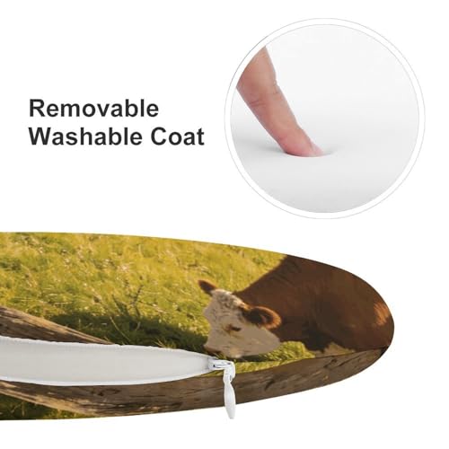 Cojín redondo de 15.3 pulgadas para silla con funda extraíble lavable 4