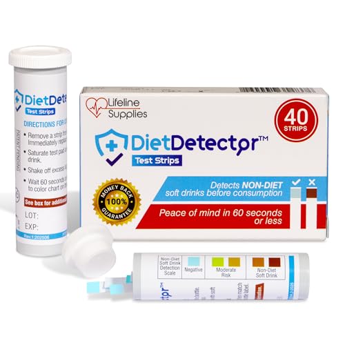 Diet Detector – 40 Test Strips to Instantly Detect Non-Diet Soft Drinks Before Consumption | Perfect for Diabetics, Keto Diet, Low Sugar, Healthy Living, Blood Sugar Management