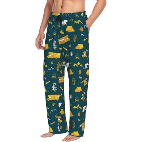 Camping Mens Pj Pants,Soft Men Lounge Pants,Mens Pajama Pants Bottoms,Sleep Pants For Men
