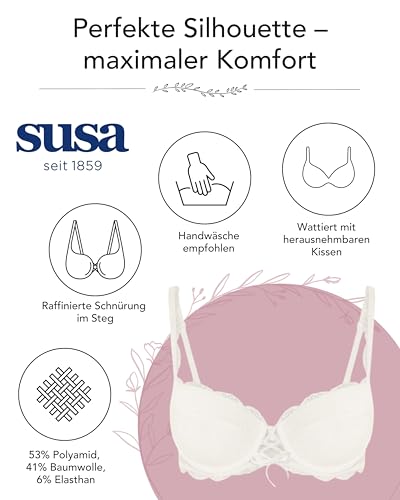Susa Push up Dirndl BH mit Bügel Wiesn-Zauber 7667 Gr. 70B in Ivory – Ansicht 5