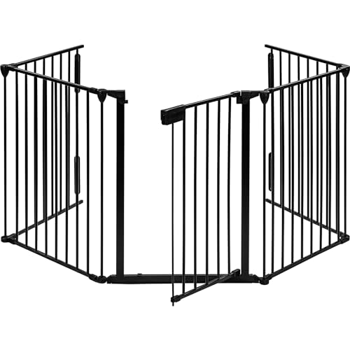 STILISTA Kaminschutzgitter 305 x 75 cm mit Tür, inklusive Montagematerial