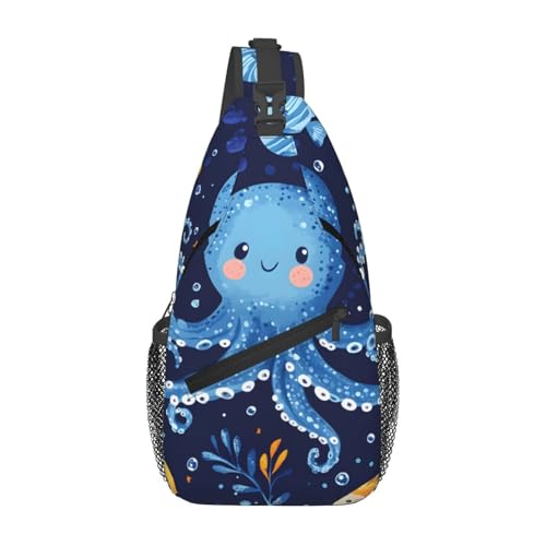 Bolso bandolera con diseño pulpo para hombre y mujer miniatura 1
