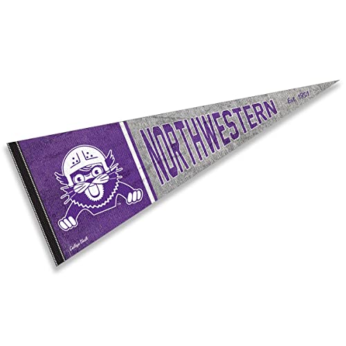 Northwestern Wildcats Pennant Throwback Vintage Banner