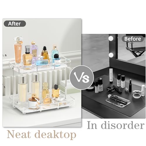 Image of Bathroom Organizer Countertop Perfume Organizer Makeup Organizer Cosmetics Storage Display Rack Vanity Tray Dresser Stainless Steel Gold Shelf White Marble Ceramic Tray