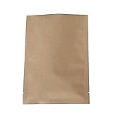 QQ Studio Open Top Kraft Mylar Heat Sealable Bags (100 Pack) (Brown Open Top, 2.4' x 3.4' (6cm x...