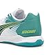 PUMA Unisex Attacourt Indoor Court Shoe, White-Ocean Tropic-Sparkling Green-Lime Squeeze, 39 EU