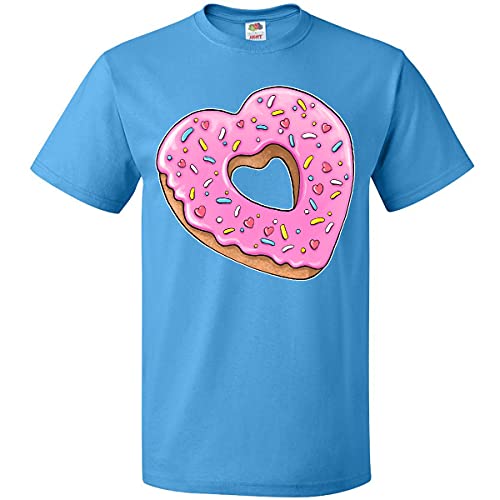 inktastic Heart Shaped Donut with Pink Icing and Sprinkles Adult T-Shirt XX-Large Pacific Blue 398b6