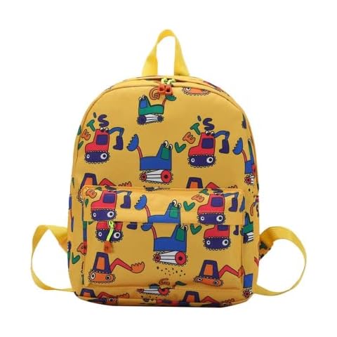 School Bags, Cartoon Excavator Children's Backpack School Bag Backpack 3 to 10 Years Old Cover