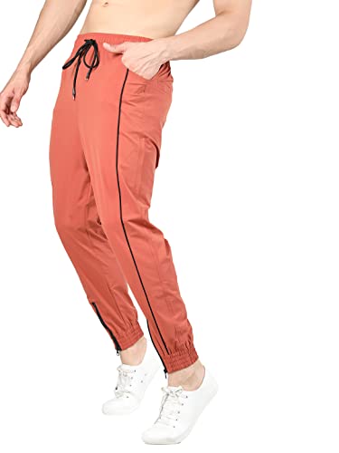 Image of CHKOKKO Men's Regular Fit Mid Rise Solid Sports Running Gym Track Pant Lower With Pocket