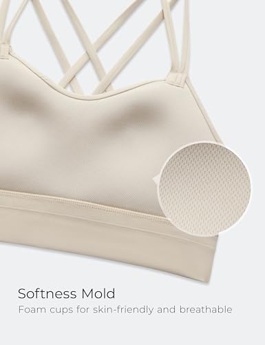 Image of CRZ YOGA Softness Mold Butterluxe Sports Bras | Molded Cup, Light Support, Yoga, Extremely Soft, Longline, Strappy Back, Scoop Neck, for Women
