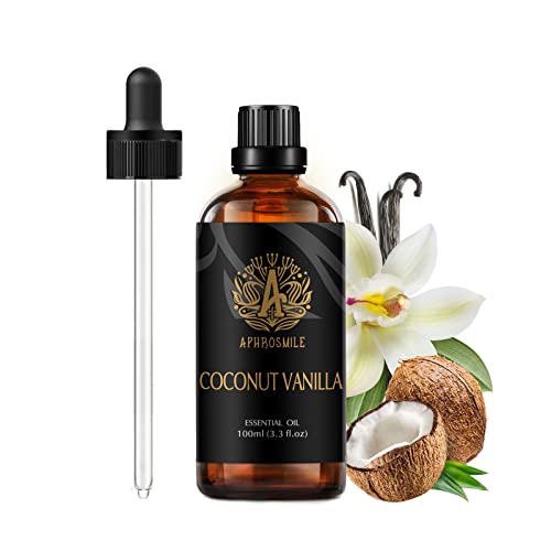 Aromathérapie vanille de noix de coco Huile essentielle pour fabrication de bougies, 100ml 100% pure vanille de noix de coco huile essentielle pour diffuseur, 3,3 oz pure vanille de noix de coco huile Cover