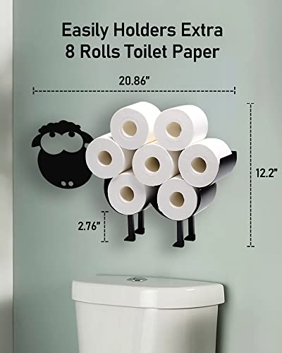Black Sheep Toilet Paper Holder, Funny Bathroom Decor Metal Storage Basket, 8 Tissue Storage Tissue Stand, Animal Bathroom Kitchen Accessories #TOP1