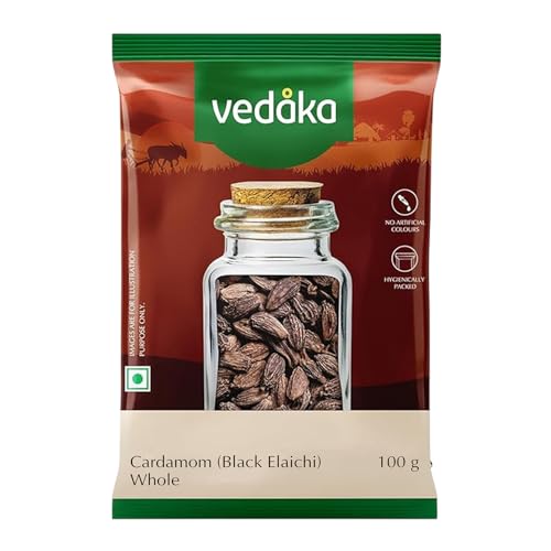 Amazon Brand - Vedaka Black Cardamom (Kaale Elaichi), 100g