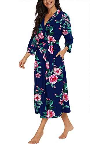 Image of VINTATRE Women Robes Long Knit Bathrobe Lightweight Soft Bath Robe with Pockets