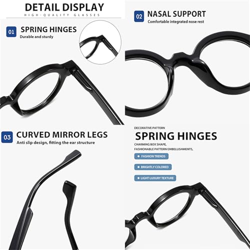 Men's Round Frame Eyeglasses - Ultra Lightweight Design - Classic Vintage Eyewear for Men & Women4