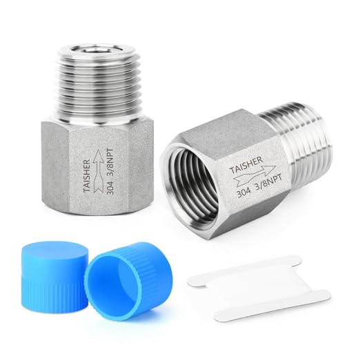 TAISHER 2PCS 304 Stainless Steel 3/8" NPT Male x 3/8" NPT Female Check Valve,Backflow Prevention,One Way Non-Return Check Valve