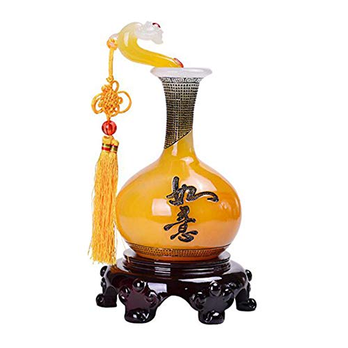 Prime Fengshui Resina RU Yi Jarrón Estatua como Usted Desea Home Decor Símbolo para la Buena Suerte Seguridad Salud