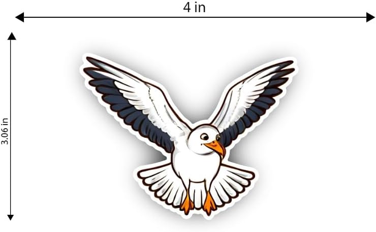 Seagull Bird Flying Vinly Decal 4 Inch Sticker Pack of 1 for Car Truck Laptop Toolbox Decor Fun Colourful Heritage - Art Decor Kids' & Baby Wall (Seagull 1), SRE-SEAGULL-01 image 4