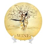 Buewutiry Orologi da parete a batteria, 25,4 cm, grappolo d'uva, moderni, silenziosi, piccoli orologi da parete per soggiorno, bagno, cucina, ufficio, decorazione decorativa con supporto