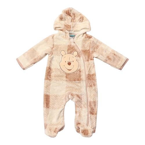 Image of Magic Threadz Disney Clothes Baby Boy Hooded Pram Suit Newborn Fleece Coverall Footies with Ears Mickey, Pooh, Dumbo (0-6/9M)