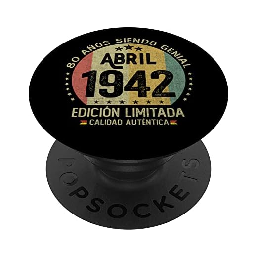 Regalo 80 años Cumpleaños Hombre Mujer - Abril 1942 PopSockets PopGrip Intercambiable