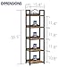 NUMENN Narrow Bookshelf, 5 Tier Bookshelves, Home Office Bookcase Shelf Storage Organizer, Free Standing Storage Shelving Unit for Bedroom, Living Room and Home Office, Vintage