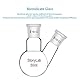 StonyLab 50ml 2 Neck Flask Rundkolben, Glas Dreihalskolben Rundkolben RBF mit 19/22 Standard Taper Outer Joint, 2 Neck Round Bottom Flask - 50ml