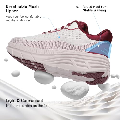 Image of Women's Wide Toe Box Walking Shoes Comfortable Cushioned Tennis Nursing Bunions Shoes Breathable Non Slip Gym Sports Athletic Running Fashion Sneakers