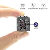 Mini Spy Camera, Tangmi Hidden Camera 1080P HD Spy Hidden Camera Portable Tiny Camera With Night Vision & Motion Detection, Nanny Camera-Black