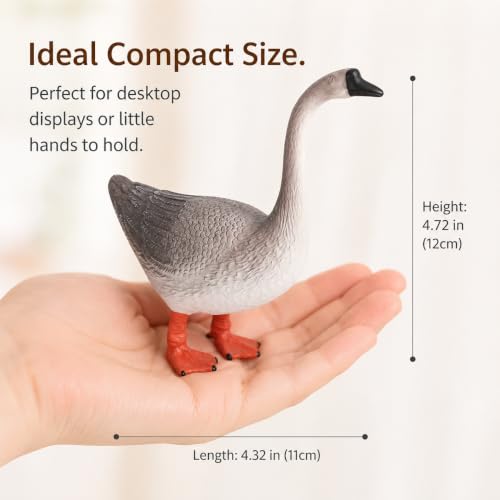 Estatua realista de ganso gris de plástico 4.7" miniatura 4