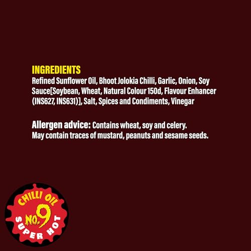Image of Kaatil Hot Chilli Oil No.9 | Super Hot Bhoot Jholokia Chilli Garlic Crisp | Dip, Drizzle, Spread, Marinade, Coat, Saute, Stir-fry | Flavourful Heat | Made in India | Vegan | 170 GMs