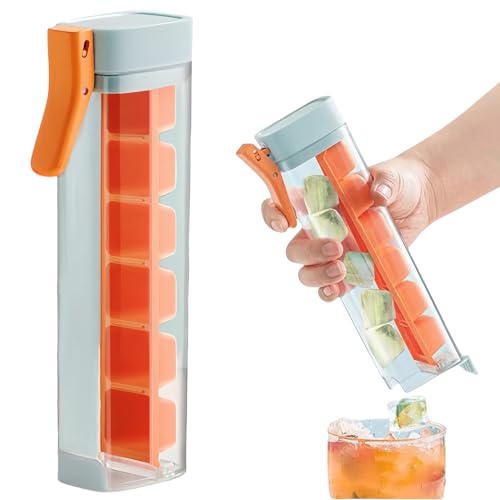 Molde para cubos de hielo con presiona 1 mano, naranja miniatura 1