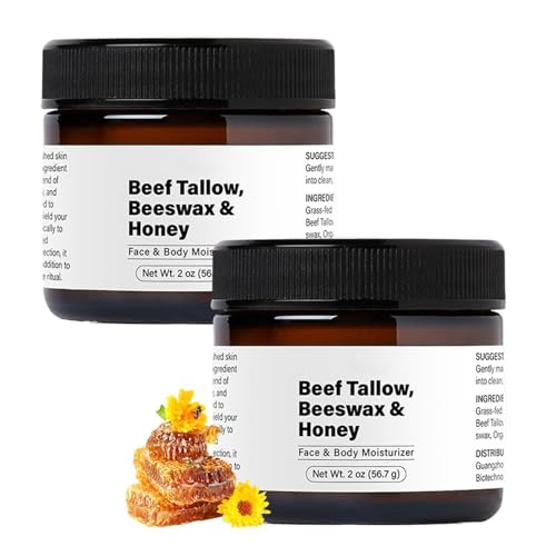 WINONDE Hydratant au suif de bœuf, baume au suif de bœuf et au Miel, crème de Soin pour la Peau au suif de bœuf, crème hydratante raffermissante Longue durée pour Les Peaux sèches et sensibles