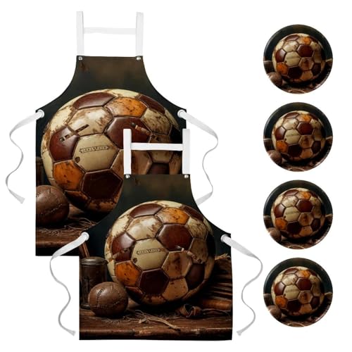 Tablier vintage ballon de sport imperméable protégeant vos habits des graisses