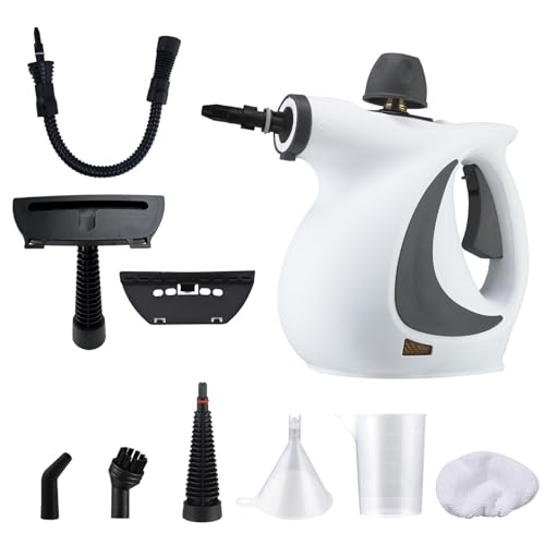 Limpiador de vapor portátil para limpieza del hogar, interiores de automóviles, cocina, muebles, alfombras y azulejos. Incluye múltiples boquillas.